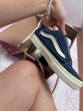 Vans Old Skool Denim con parches es la talla 34 !!
