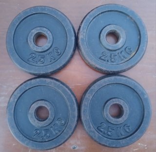 4 discos de 2,5kg para musculación