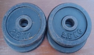 4 discos de 2,5kg para musculación