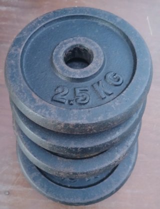 4 discos de 2,5kg para musculación