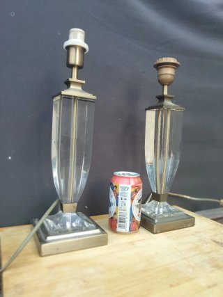 Lampada in cristallo e bronzo vintage del marchio Laura Ashley