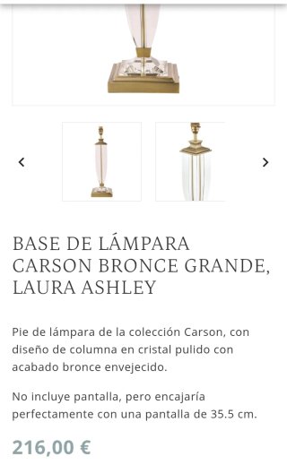 Lampada in cristallo e bronzo vintage del marchio Laura Ashley
