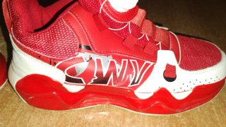 Playeros básquet sin cordones rojos Talla 37