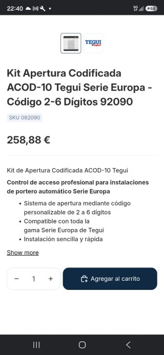 Teclado Tegui Abrepuertas