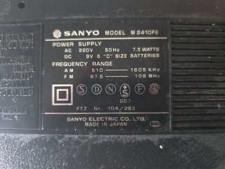 Radio Cassette Sanyo FM/AM