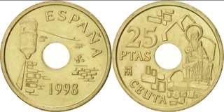 Moneda 25 Pesetas 1998 Ceuta