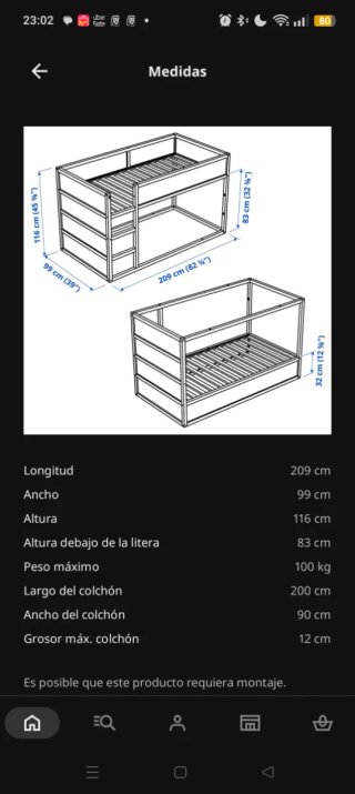 Litera madera IKEA