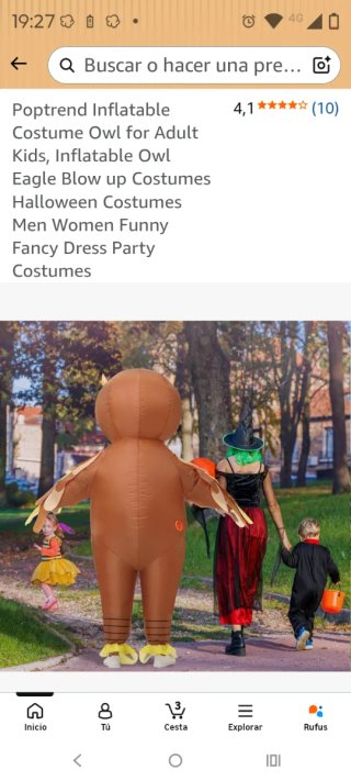 Disfraz inflable de búho Poptrend