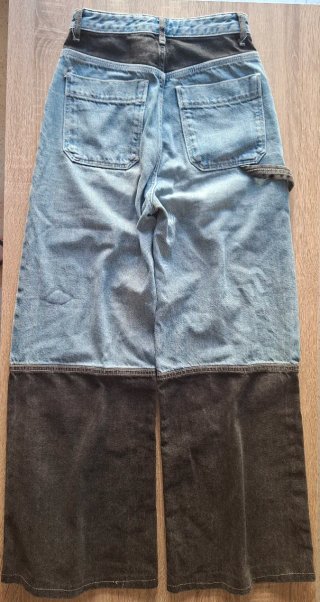 Pantalón vaquero mujer bicolor