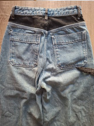 Pantalón vaquero mujer bicolor