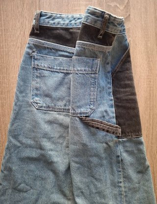 Pantalón vaquero mujer bicolor