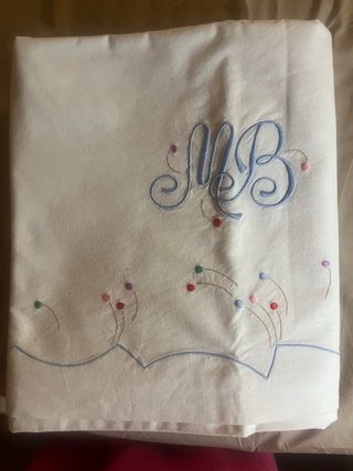 2 Sábanas antiguas Algodón Bordadas Iniciales MB