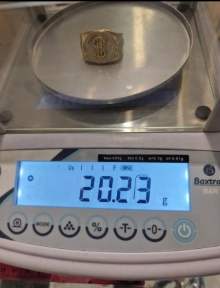 Anillo Sello Oro 18k Dólars con circonitas