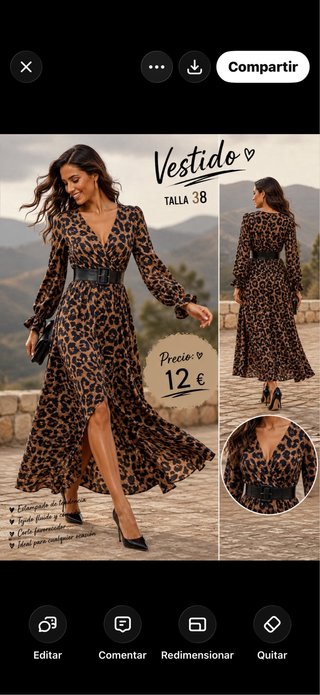 Vestido verde ajustado con botones Talla L