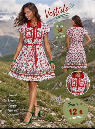 Vestido verde ajustado con botones Talla L