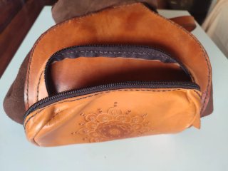 Bolso Mochila Cuero Marrón