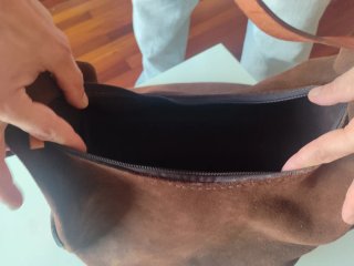 Bolso Mochila Cuero Marrón