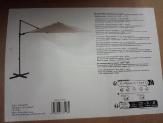 Sombrilla beige de tela, totalmente nueva