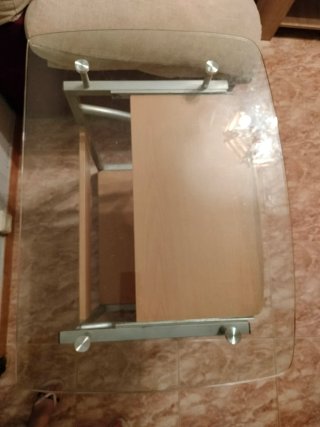 SE REGALA Mesa escritorio cristal y madera