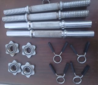 Lote Pesas Musculación Mancuernas Discos