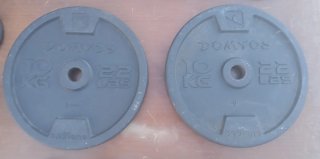 Lote Pesas Musculación Mancuernas Discos