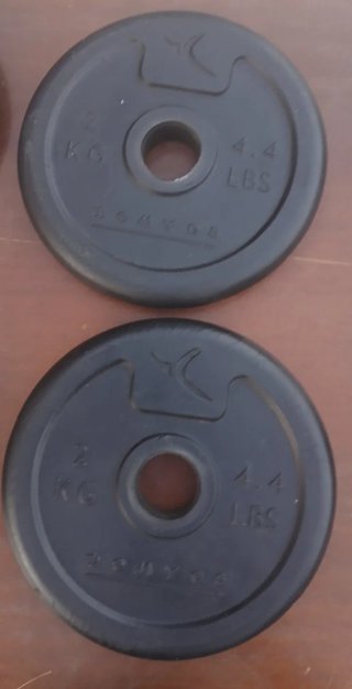 Lote Pesas Musculación Mancuernas Discos