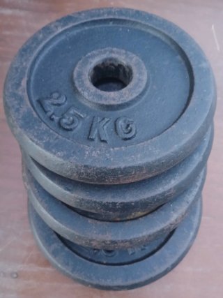 Lote Pesas Musculación Mancuernas Discos