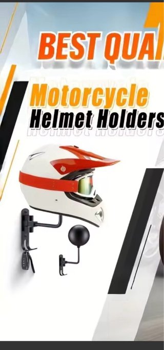 Soporte Pared Casco Moto Negro