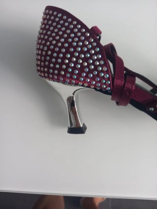 Zapatos Baile Latino Rojo y Plateado
