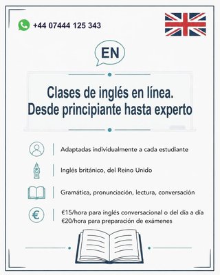Clases de inglés en línea. Principiante / experto.