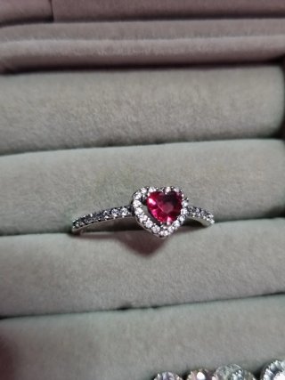 Anillo Pandora Corazón Rojo Talla 60
