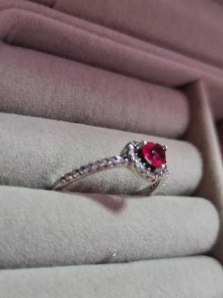 Anillo Pandora Corazón Rojo Talla 60