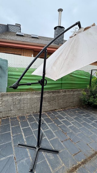 Sombrilla de jardín marrón y gris