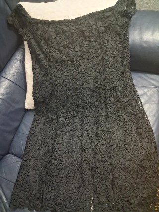 Vestido negro encaje cremallera anilla Talla M