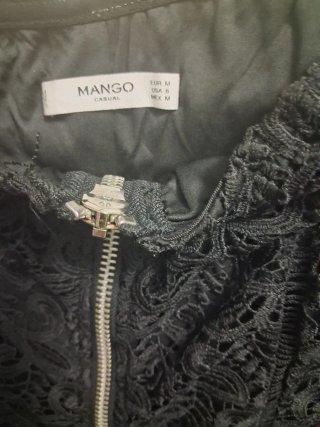 Vestido negro encaje cremallera anilla Talla M