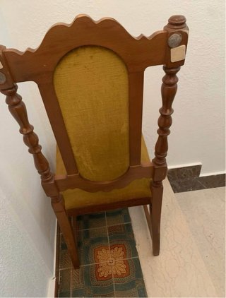 Coppia Sedie Vintage Legno Velluto