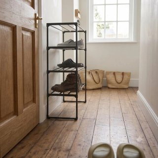 Zapatero Organizador Minimalista 4 Niveles Negro
