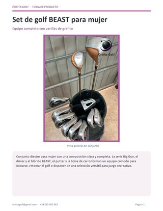 Set de Palos de Golf MASTER BEAST para Mujer