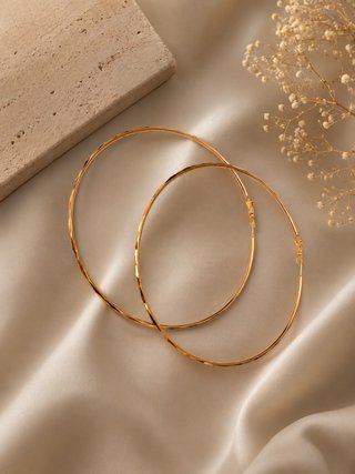 Pendientes aro dorados chapados en oro 18K