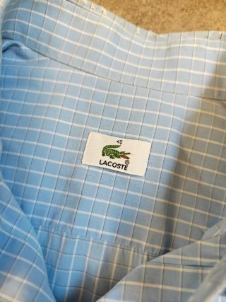 Camisa Lacoste Vintage Cuadros Azul Talla M