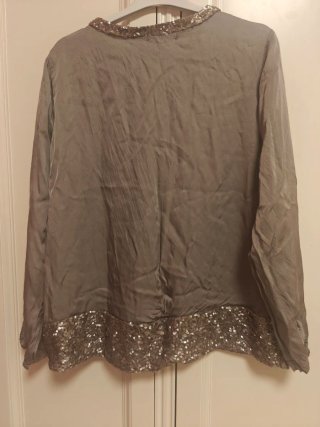 Blusa mujer lentejuelas doradas y grises