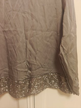 Blusa mujer lentejuelas doradas y grises