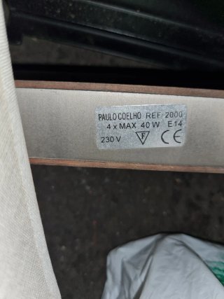 Lámpara 4 focos regulable tela y metal