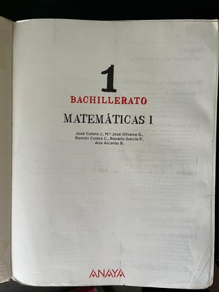 Matemáticas I 1 Bachillerato