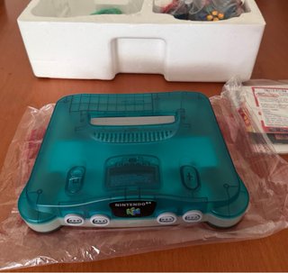 Nintendo 64 Blu Trasparente + Super Mario 64