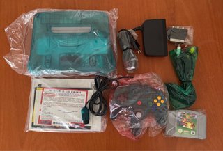 Nintendo 64 Blu Trasparente + Super Mario 64