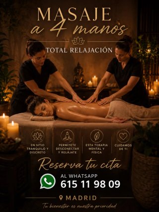 Terapia masaje relajante a 4 manos