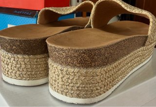Sandalias Esparto Beige y Dorado