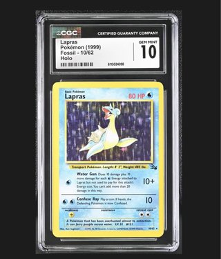 Lapras Pokémon 1999 Fossil 10/62 Holo CGC 10