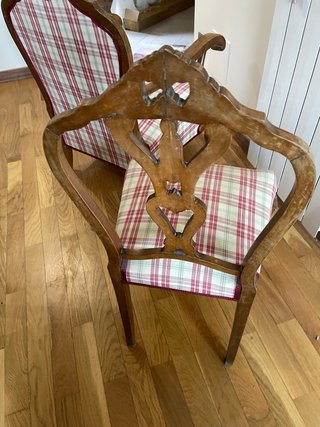 Silla vintage madera y tela